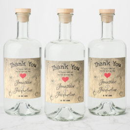 シッ素朴ク結婚の感謝の名パーソナライズされた前 リキュールボトルラベル