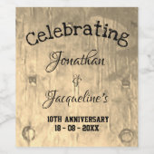 シッ素朴ク結婚の記念日ワインボトルラベル ワインラベル (シングルラベル)