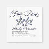 シッ航海のクのネイビー結婚ブルーヒトデのおもしろい事実 スタンダードカクテルナプキン (正面)