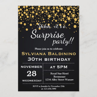 シッ……サプライズパーティー!...誕生日招待状 招待状