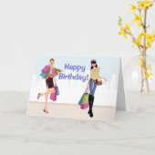 シティかわいらしショッピングカードの女子誕生日 カード (黄色い花)