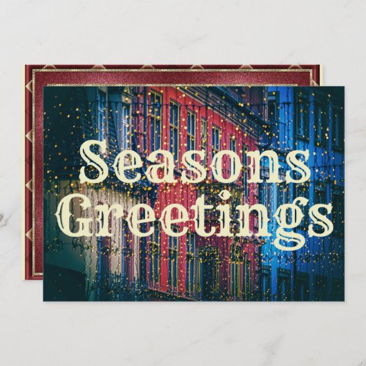 シティかわいらしスケープ季節のごあいさつホリデイ シーズンカード (正面/裏面)