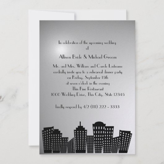 シティの夕べの食事会 招待状 (正面)