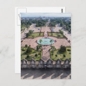 シティの風景、パトゥーアイ広場、ヴィエンチャン ポストカード (正面/裏面)