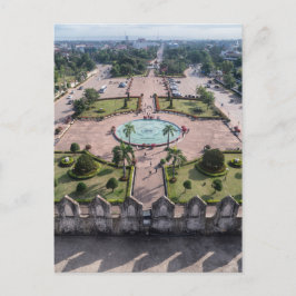 シティの風景、パトゥーアイ広場、ヴィエンチャン ポストカード