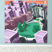 シティアットサンセット キャンバスプリント (インサイチュ (ウッドフロア))