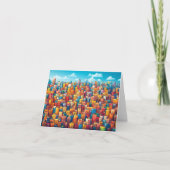 シティアーキテクチャデザイン水彩スケッチ サンキューカード (正面)