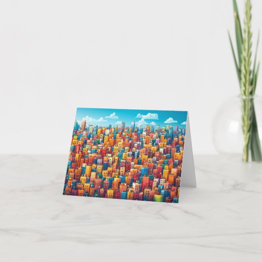 シティアーキテクチャデザイン水彩スケッチ サンキューカード (正面)