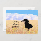 シティウス、アルティウス、フォルティウス。 ポストカード (正面/裏面)