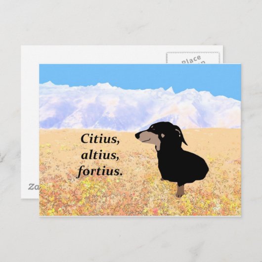 シティウス、アルティウス、フォルティウス。 ポストカード (正面/裏面)