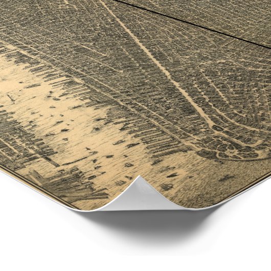 シティオブニューヨーク1879アンティークパノラママップ ポスター (角)