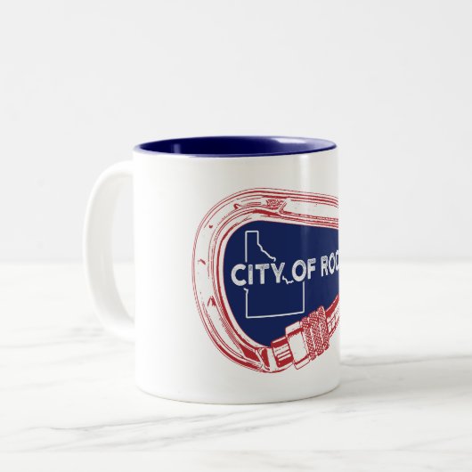 シティオブロックアイダホロック登山カラビナー ツートーンマグカップ (正面左)