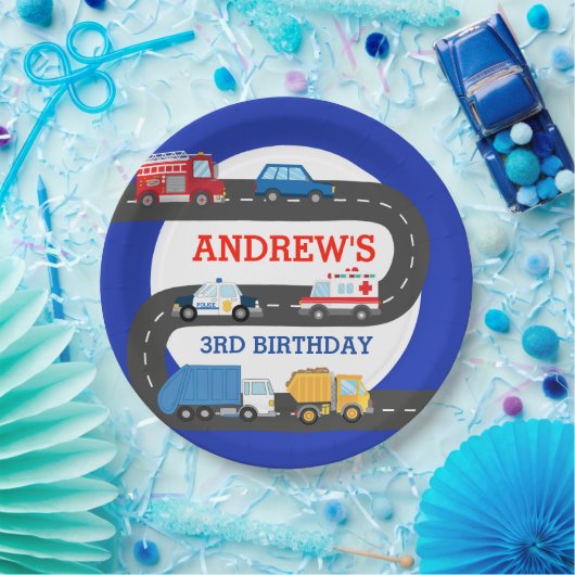 シティカーズの誕生日プレート ペーパープレート (パーティー)