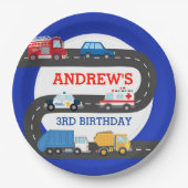 シティカーズの誕生日プレート ペーパープレート (正面)