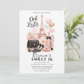 シティガールズのピンクパリスのスイート16パーティー 招待状 (スタンド正面)