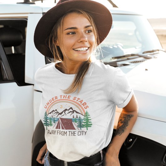 シティキャンピング遠くにの星の下で Tシャツ