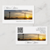 シティサンセットタクシー運転手タクシー書道QRコード 名刺 (正面/裏面)