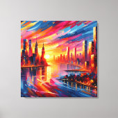 シティサンセット キャンバスプリント (正面)