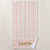 シティシック淡い色のオレンジストライプのバチェロレッテ ビーチタオル (正面)