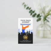 シティシルエットフードグルメケータリングトラック 名刺 (スタンド正面)