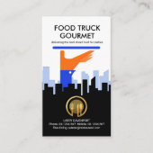 シティシルエットフードグルメケータリングトラック 名刺 (正面)