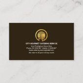 シティシルエット金ゴールドウェイターハンド 名刺 (裏面)