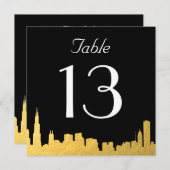 シティスカイラインの結婚式テーブルナンバーカード 招待状 (正面/裏面)