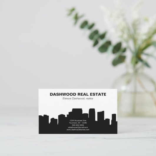 シティスカイラインシルエッ実在トエテート不動産仲介業者 名刺 (スタンド正面)