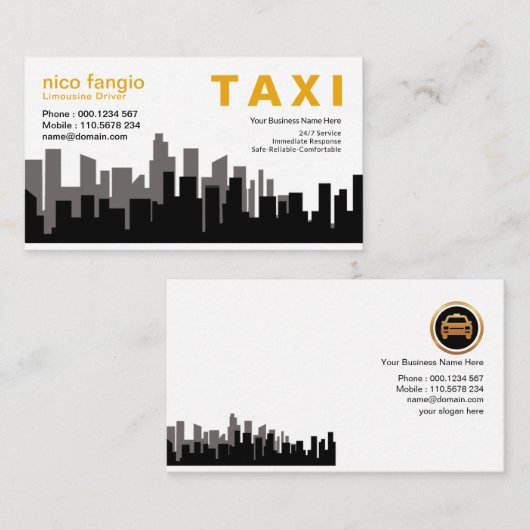 シティスカイライントワイライトシルエットタクシーサービス 名刺 (正面/裏面)