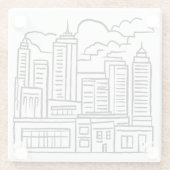 シティスカイラインペンスケッチ ガラスコースター (裏面)