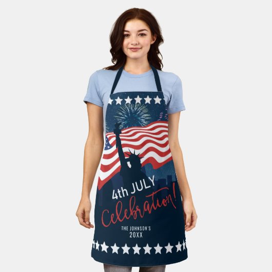 シティスカイライン独立記念日お祝いID658 エプロン (着用した状態)