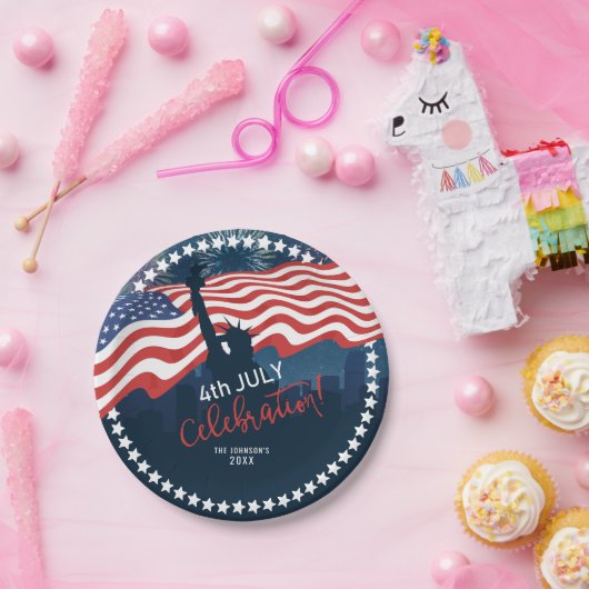 シティスカイライン独立記念日お祝いID658 ペーパープレート (パーティー)