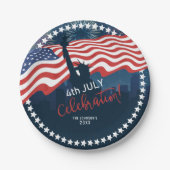 シティスカイライン独立記念日お祝いID658 ペーパープレート (正面)