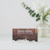 シティスカイライン | 木製の板と土 名刺 (スタンド正面)