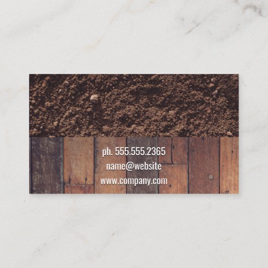 シティスカイライン | 木製の板と土 名刺 (裏面)