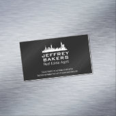 シティスカイライン |黒いテクスチャ マグネット名刺 (インサイチュ)