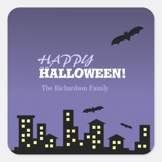 シティスケープのハロウィーン スクエアシール (正面)