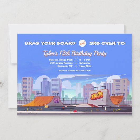 シティスケープスケートパーク誕生パーティー  招待状 (正面)