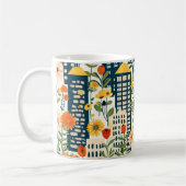 シティスケープモダンワイルドフラワーズコテージコア#9 コーヒーマグカップ (左)