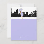 シティスケープラベンダー&グレーベビーシャワー招待状 招待状 (裏面)