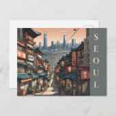 シティスケープヴィンテージソウル韓国旅行アジア ポストカード (正面/裏面)
