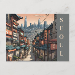 シティスケープヴィンテージソウル韓国旅行アジア ポストカード