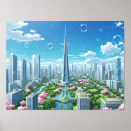 シティスケープ アート 抽象的 都市建築デザイン ポスター