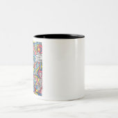 シティスケープ – モダンバウハウスジオメトリックウォーターカラーアート ツートーンマグカップ (中央)