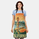 シティスケープCalifornia人目を引くベクトルデザイン エプロン (着用した状態)