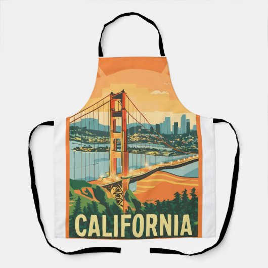 シティスケープCalifornia人目を引くベクトルデザイン エプロン (正面)
