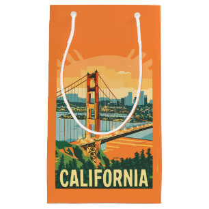 シティスケープCalifornia人目を引くベクトルデザイン スモールペーパーバッグ
