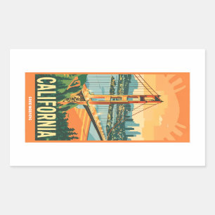 シティスケープCalifornia人目を引くベクトルデザイン 長方形シール