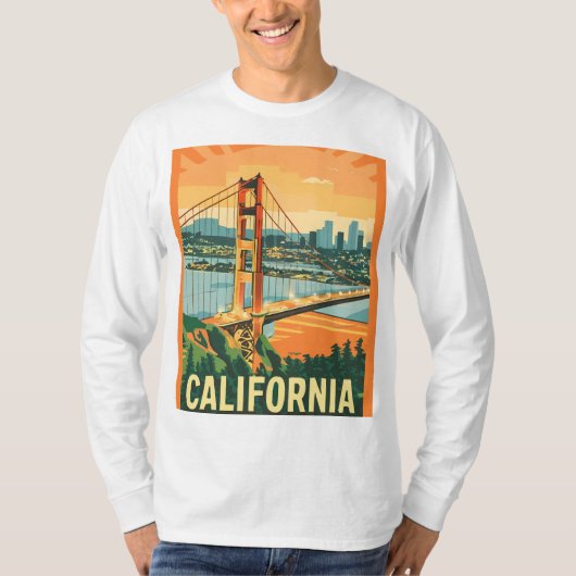 シティスケープCalifornia人目を引くベクトルデザイン Tシャツ (正面)