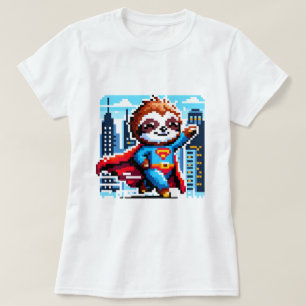 シティスロススーパーヒーロー – Pixel Art Urban Hero Tシャツ